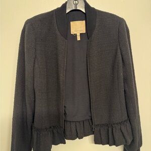 Rebecca Taylor Black Ruffled Blazer